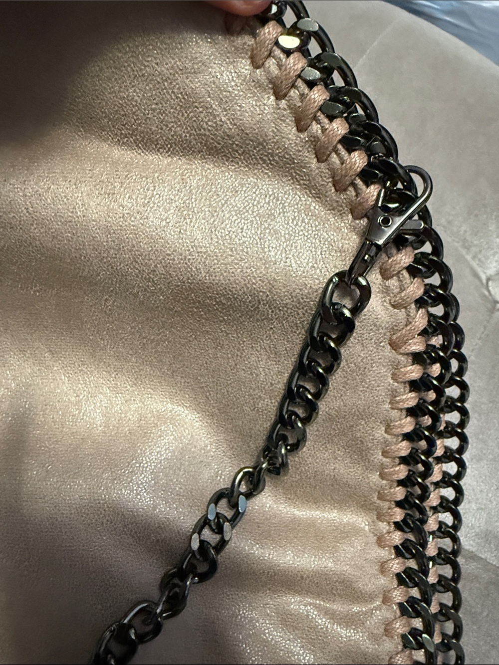Madden Soft Taupe Chain-Trim Shoulder Bag, new - Picture 11 of 11